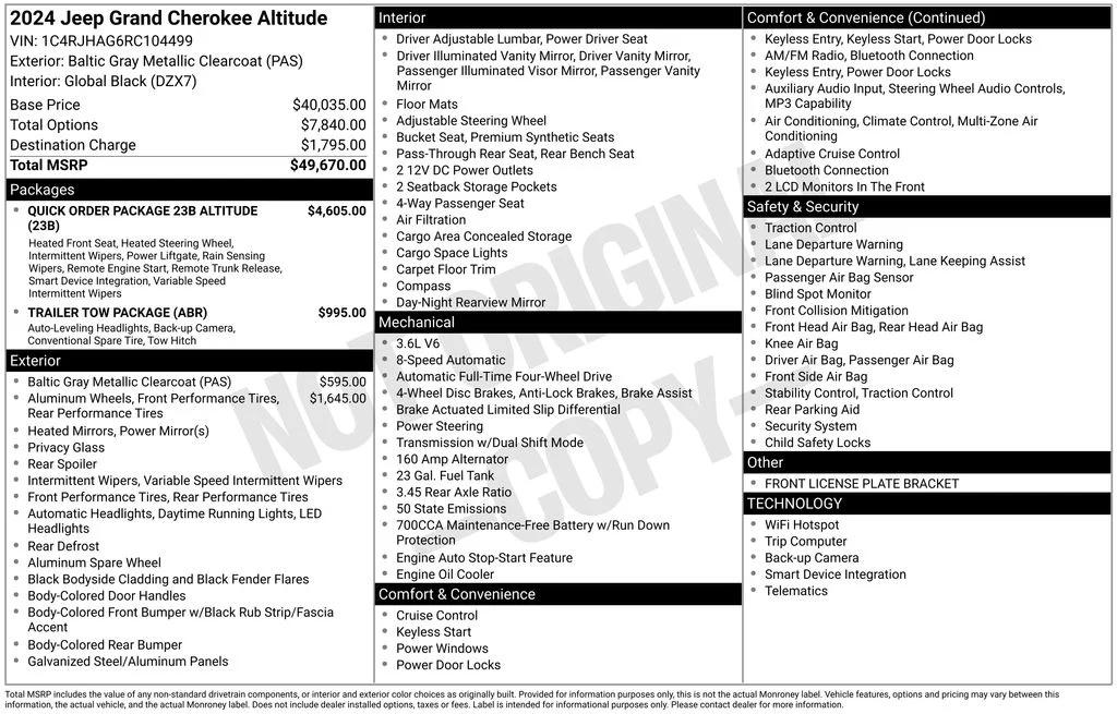 jeep grand cherokee 2024 1C4RJHAG6RC104499 image jeep grand cherokee 2024 1C4RJHAG6RC104499 image